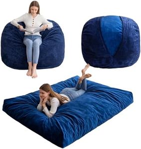 HIGOGOGO Giant Bean Bag Chair Bed for Adults,Convertible Beanbag Folds from Lazy Chair to Floor Mattress Bed,Large Floor Sofa Couch for Adult,Couples,Family,High-Density Foam Filling, Machine Washable