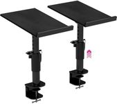 Liquid Stands Studio Monitor Stands - Music Studio Desktop Speaker Stands - 2 Pack 12x9 Clamp-on Adjustable Short or Tall Monitor Speaker Stands for Music Studio Desk Speaker Stand Mount with Tilt