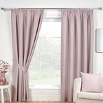 Sundour Eclipse Blackout Pencil Pleat Curtains Rose Pink 90x90 Fully Lined Curtain Taped Top