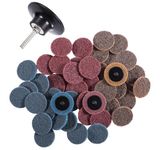 SATC 45PCS 2 Inch Quick Change Discs with 1pcs 1/4'' Holder for Die Grinder Surface Conditioning Sanding Discs Fine Medium Coarse for Surface Strip Grind Polish Burr Finish Rust Paint Removal