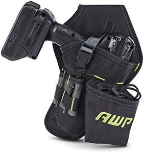 AWP Angled Drill Holster | Heavy-Duty Polyester Drill Holster Designed to Sit on Belt and Hold Weight Evenly | Black | Fits Most Drills