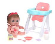 JC Toys Lil' Cutesies 9.5" All Vinyl Washable Doll High Chair Gift Set