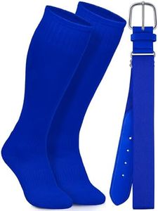 Baseball Socks and Belt Set Cotton Youth Softball Socks for Boys Girls