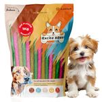 EXCITE BITES Mix Munchy Sticks for Dogs | Munchy Chicken, Natural & Mutton Sticks | Protein Chew Sticks for Dogs | Essentials Dog Treats for Adult & Puppies | Dental Sticks for Dogs | Mix Pack (1Kg)