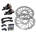 JUIN TECH M1 Hydraulic MTB E-Bike Disc Brake Set 160mm with Rotor, Front and Rear, Black, JT1948