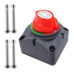 Ampper 1-2-Both-Off Battery Disconnect Switch, 12-48 V Battery Master Cut Shut Off Isolator Switch (1-2-Both-Off)