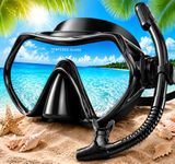 Hydomi Snorkel Set for Adults – Comfortable Leak-Proof Mask with Anti-Fog Tempered Glass, 180° Panoramic View & Dry Top Snorkel, Adjustable Diving Set for Holiday & Beach