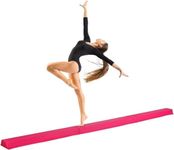 Oteymart 9Ft Folding Gymnastics Balance Beam Extra Firm Foam with Anti-Slip Base Low Floor Walking Beams for Home Training, Exercise, Kids, Adult(Pink)