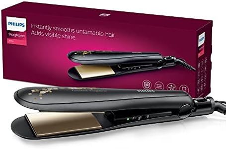 Philips BHS736/00 Kerashine Titanium Wide Plate Straightener with SilkProtect Technology. Straighten, curl, with Instant Shine for Thick Long Hair