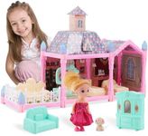 Doll House DreamHouse Dollhouse with Light Elevator Furniture Accessories Playset Dream House Pretend Doll House Princess Castle Playset For 3 4 5 6 Years Old Girls Birthday