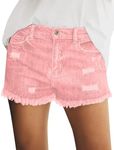 luvamia Womens Fashion Jean Shorts for Women Stretchy Mid Rise Denim Shorts Jean Shorts Womens Denim Shorts Jean Shorts Womens Stretchy Gossamer Pink Size Medium Fits Size 8 Size 10