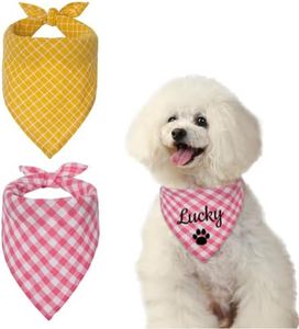 Personalized Dog Bandana Embroidered Name Custom Neckwear Dog Scarf Triangle Pet Accessories for Small Medium Large Dogs Cats Pets Birthday Gift