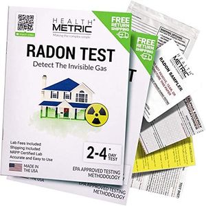 Radon Test Kit for Home - Shipping & Lab Fees Included | Easy to Use Charcoal Radon Gas Detector for Testing 2 Locations | 48h Short Term EPA Approved Radon Tester | Fully Certified Lab Testing