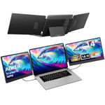 AOKER Laptop Screen Extender Monitor - 14" FHD 1080P IPS Triple Portable Monitor for Laptop Build-in Stand HDMI/USB-A/Type-C Plug and Play Compatible with Windows/Mac/Android/Switch/PS5