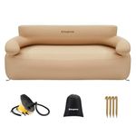 KingCamp Inflatable Sofa Camping Sofa Inflatable Chair with Pump Backrest Carry Bag Durable 1000D PVC Material Easy 2 Minute Inflation Blow Up Sofa Air Chair for Indoor Outdoor Party Beach Travel