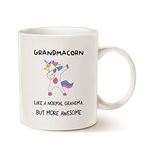 This Funny Unicorn Cool Grandma Coffee Mug Christmas Gifts, Grandmacorn Like a Normal Grandma But More Awesome Cups for Grandmother Mom Wife, White 11 Oz