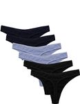 Ekouaer Thongs for Women No Show Breathable Cotton Thongs Underwear Seamless Panties Invisible No Show Lady XL Underpant