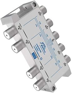 KELIIYO 8 Way Coaxial Cable Splitter 5-2500MHz,Work with Satellite TV CATV Antenna System and MoCA Configurations (Sliver-8 Way)