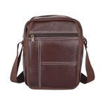 Amazon Brand - Solimo Vegan Leather Sling Cross Body Travel Office Messenger One Side Shoulder Bag for Men(Brown)