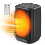 Pancellent Space Heater, 70° Oscillating Portable Electric Heater, 1200W PTC Ceramic Small Space Heater with 3 Modes, Mini Heater/Cooler fans for Office, Desk, Bedroom, Indoor (Black)