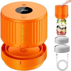 LOVE MOMENT Electric Mason Jar Vacuum Sealer Kit for Wide Mouth and Regular Mouth Mason Jar - Orange