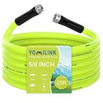 Yomilink RV Water Hose 25 Ft Drinking Water Hose for Rv Camper Trailer and Marine Truck Car, Potable Outdoor Fresh Garden Hose, BPA Free, PVC, Anti-Kink, Leak-Free, Flexible, 5/8", Green