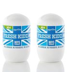 Fresh Kidz Roll On Deodorant for Kids and Teens - Baking Soda and Aluminum-free 24 Hour Protection for Sensitive Skin - Boys "Blue" 1.86 fl.oz. (2 Pack)