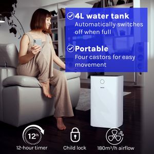 Devola 25L Dehumidifier with HEPA Filter – High Capacity Air Purifier
