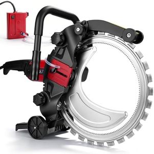 16" Electric Concrete Saw, 5000W Circular Saw Cutter with 12" Max Cutting Depth, Wet Disk Saw Cutter with Water Pump & Thickened Titanium Alloy Diamond Blade for Brick, Concrete, Marble, Rebar