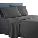 Clara Clark ® Supreme 1500 Collection 4pc Bed Sheet Set - King Size, Charcoal Stone Gray