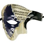 Vintage Design Half Face Men's Phantom Of The Opera Venetian Carnival Masquerade Mask (Beige&Blue+black 2)