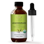 AVD Organics Lemongrass Essential Oil - 100% Pure and Natural USDA Organic Lemon grass oil | for Aromatherapy Skin Home Diffusers Carrier Acetite De Limoncill - 3.38 fl. Oz