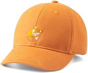 Kids Baseball Hat with Fox Patch for Children Age 3 to 6 Years, Orange, Organic Ultra-Soft Cotton, Premium Quality Adjustable Design, Gender Neutral