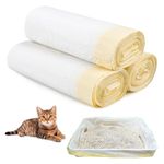 Cat Litter Tray Liners,30Pcs Scratch Resistant Kitty Litter Tray Bags with Drawstring,94 x 45cm Leak Proof Cat Litter Bags Heavy Duty Liner Bags for Pet Cat Litter Box Pan