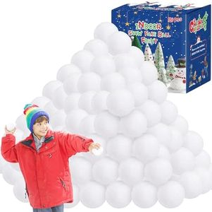 120 Pack Fake Snow Balls, Soft Snow Ball Fight Set, Plush Snow Balls for Kids Indoor, White Artificial Snow Balls Toys for Parent-child Winter Indoor Outdoor Christmas Party Games Xmas Present Decor