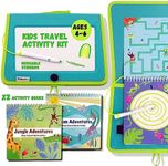 Totebook Kids Travel Educational Activity Book with Washable Markers - Car and Airplane Activities, Learning Toys for Toddlers- Reusable Stickers for Ages 4, 5, 6 (Jungle & Extra Ocean Book)