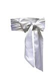 AIMECHA Special Occasion Dress sash bridal belts wedding sash 4'' Wide Double Side, White, Medium