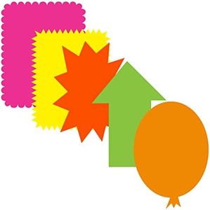 BAZIC Neon Pre-Cut Poster Board Shapes, Arts and Crafts Supplies, Fluorescent Colors (5/Pack)