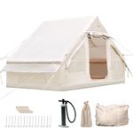 Afitdon 2–4 Person Outdoor Inflatable Tent with Air Pump and Storage Bag, Waterproof Oxford Fabric, Quick Set Up with Windows