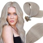 Vivien U Tip Hair Extensions Human Hair 24 Inch Platinum Blonde U Tip Hair Extensions Pre Bonded Keratin Fusion Hair Extensions for Women Silky Straight 50g/50strands #60