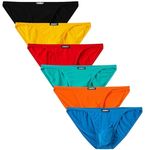 JINSHI Men Briefs Low Rise String Bikini Underwear XL(31"-34")/US size M, 6-pack, X-Large