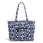 Vera Bradley Women's Cotton Deluxe Vera Tote Bag Handbag, Ikat Island, One Size