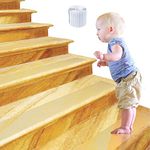 4" x 24" Non-Slip Stair Adhesive Strip Transparent, 15 x Anti Slip Self Adhesive Step Strips, Premium Quality Strong Adhesive Easy to Apply - Safety at Home & Outdoor for Baby Kids Adults Elders Pets