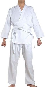 NAMAZU Karate Uniform for Kids and Adult, Lightweight Karate Gi Student Uniform with Belt for Martial Arts Training - White