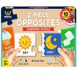 Webby Opposites 2 Pieces Learning Pack Jigsaw Puzzle, Montessori Early Educational Pre School Puzzle Toys for 2+ Years Kid