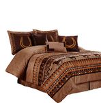 Chezmoi Collection Sedona 7-Piece Southwestern Wild Horses Microsuede Bedding Comforter Set (California King)