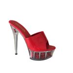 denova's Women's Patent 6in Very High Heel Platform Pole Dance Stiletto Sandal, Red 3, 5