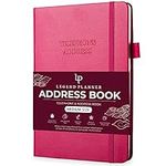 Legend Planner Address Book with Alphabetical Tabs –Telephone Contacts Book for Phone Numbers, Addresses, Passwords, Medium (Hot Pink)