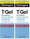 Neutrogena T/Gel® Scalp Relief Anti-Dandruff Shampoo (1x250ml) With 3% Salicylic Acid, Clinically Proven Formula Fights Dandruff from First Wash (Pack of 2)