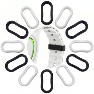 Brio Supply Silicone Fastener Rings, 12-Pack, 6 Black & 6 White
